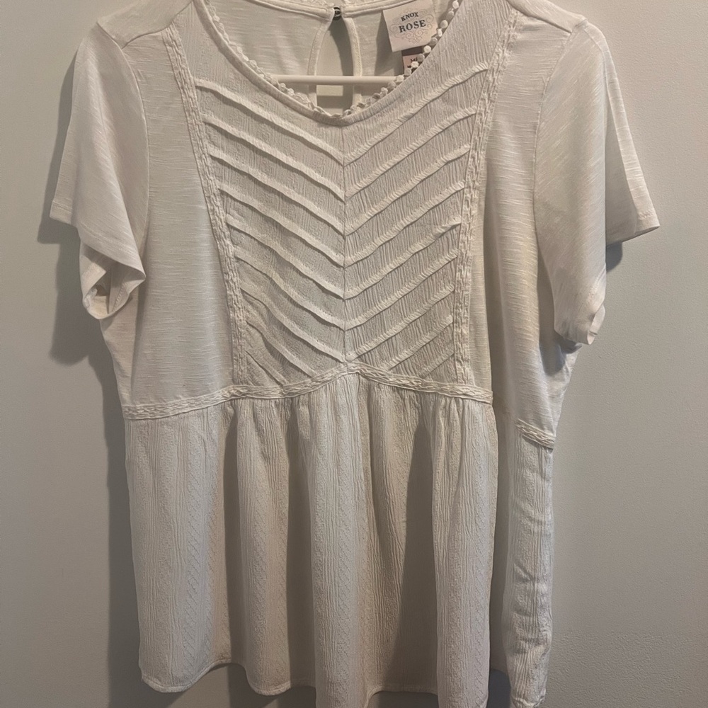 Knox Rose Cream Textured Blouse